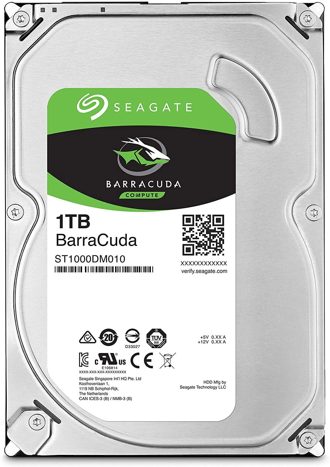 Seagate BarraCuda, 1 TB Unità Disco Interna, Unità SATA da 6 GBit/s, 3,5", 7.200 RPM Seagate BarraCuda, 1 TB Unità Disco Interna, Unità SATA da 6 GBit/s, 3,5", 7.200 RPM