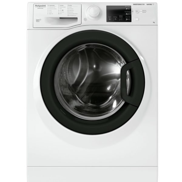 Hotpoint Ariston - RSSGR527BIT - LAVATRICE 45CM 7KG 1200G INVERTER VAPORE OBLO'''' NERO